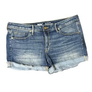 Mossimo Supply Co. Mid-Rise MIDI Super Stretch Size 14 Shortie Jean Shorts